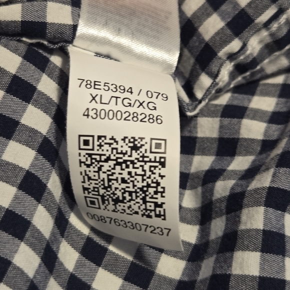 Tommy Hilfiger Men Classic Fit Stretch Navy Blue Plaid Button Down Shirt Size XL - Picture 7 of 10